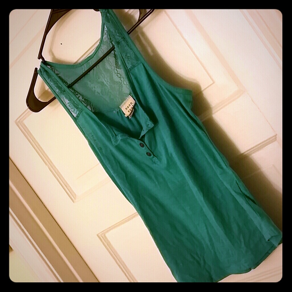Blue Buttoned Tank Top